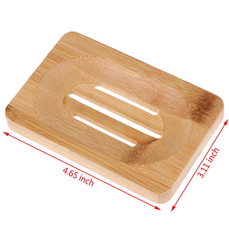 Naturlig træ bambus sæbe fad sæbe bakke holder opbevaring sæbe rack plade boks beholder til bad brusebad plade badeværelse: N3
