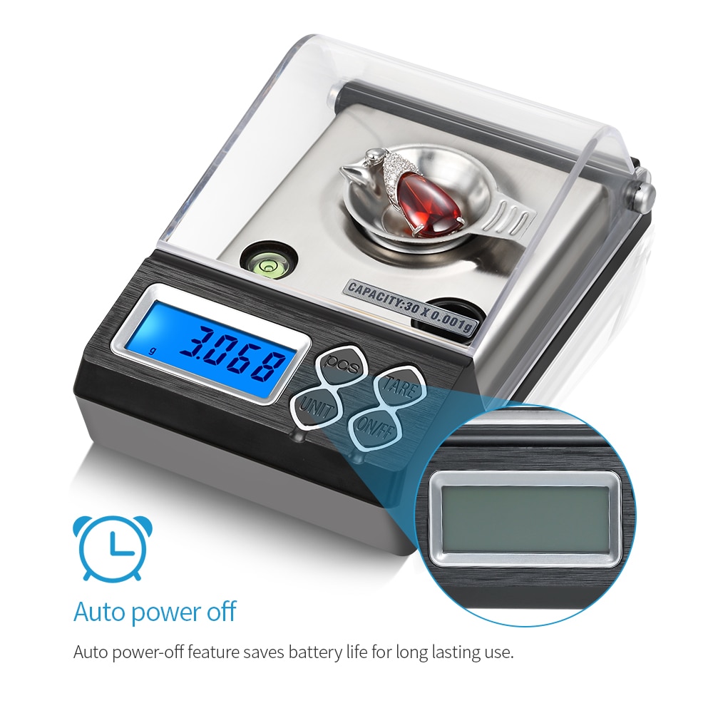 Professionele Karaat Schaal keuken Mini Elektronische Weegschaal Digitale Gewicht met Kalibratie Gewicht Pincet en Weegschaal