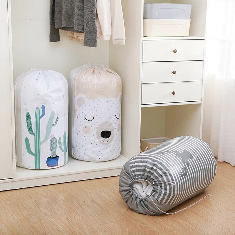 Cartoon Bear Storage Bag Beam port Transparent Large Closet Organizer Baby Toy Wardrobe Moistureproof Quilt s