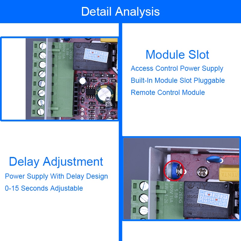 Eseye DC 12V 3A Door Access Control system Switch Power Supply AC 110~240V Delay time 15s Power Supply Control