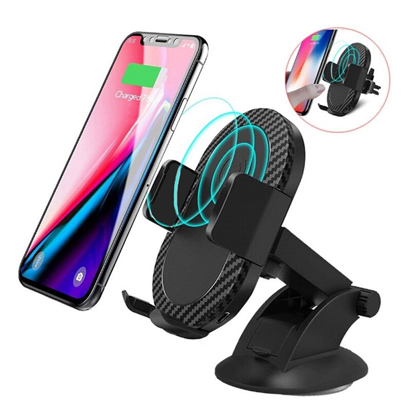 Gravity Auto Mount Qi Draadloze Oplader Lading Pad Mobiele Telefoon Houder Stand