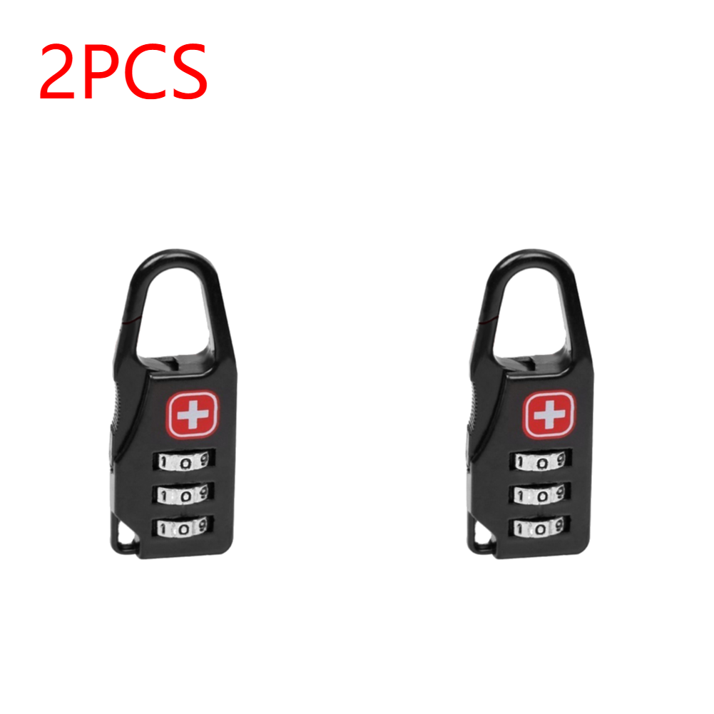 Outdoor Backpack Handbag Zipper Lock Anti Theft Portable Mini Combination Code Number Lock for Travel Backpack Accessories: WHITE