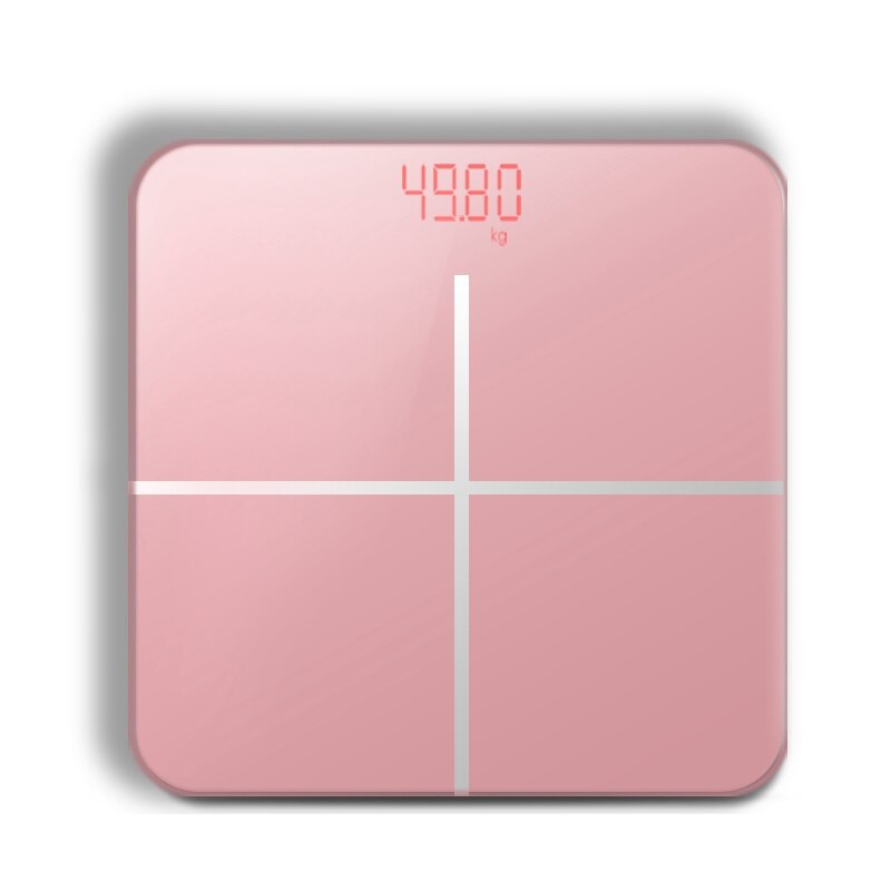 Badkamer Body Scale Lcd Usb Opladen Smart Elektronische Weegschalen Lichaamsgewicht Balans Digitale Weegschaal: Pink