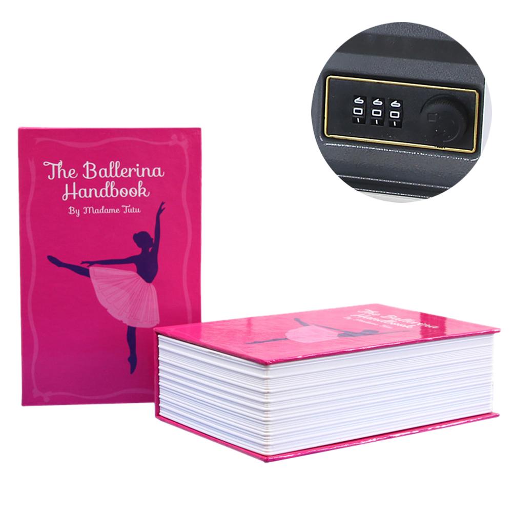 Adgangskode boks sikker simuleringsbog mini hjem adgangskode kode bog sikker opbevaring pot opbevaringsboks bog adgangskode boks indretning  #4o: Lyserød