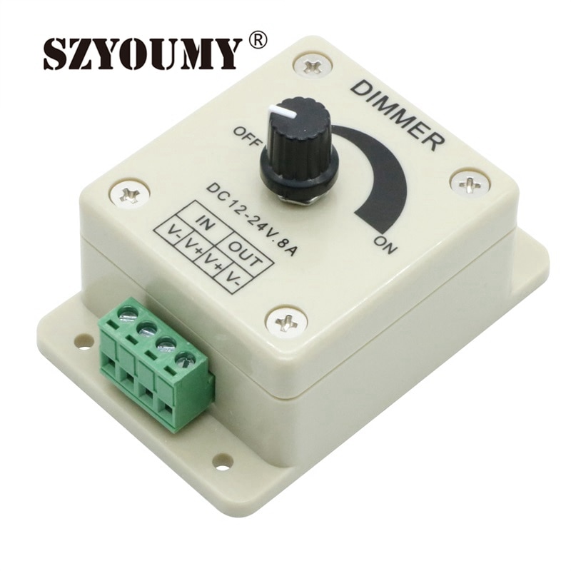 Szyoumy led-licht  dc 12v beschermstrip dimmer instelbare helderheidsregelaar voor led 8a stripverlichting, lampaccessoires