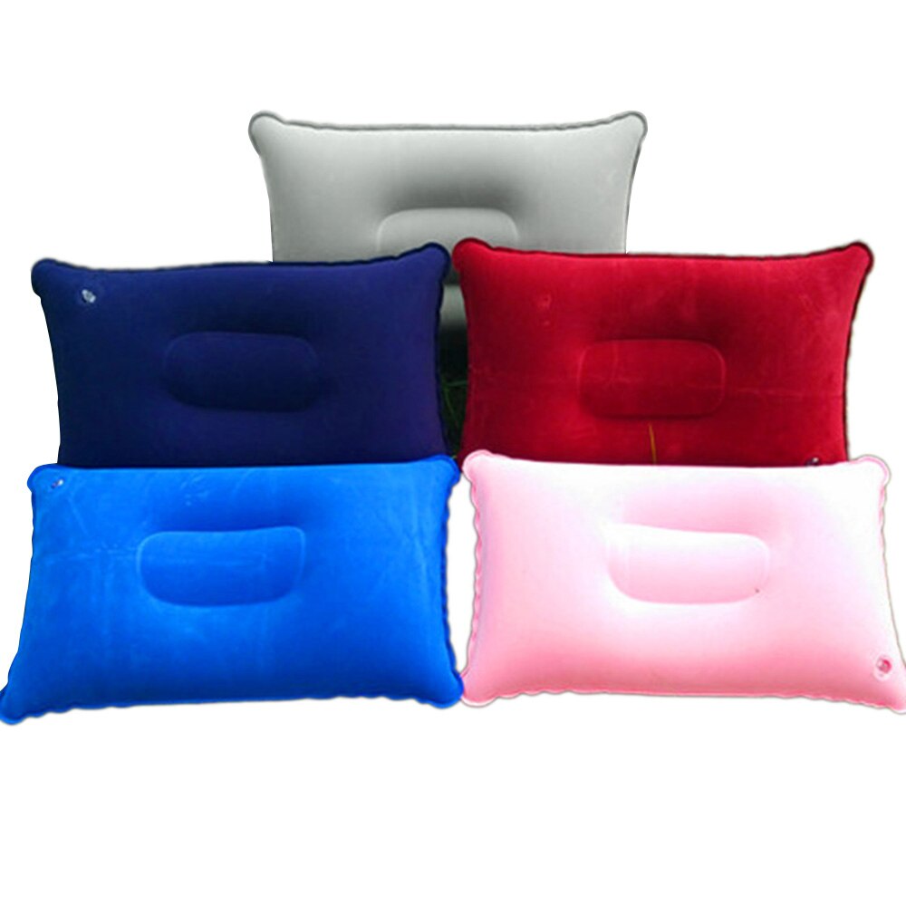 Outdoor pvc pillows Tourist camping thick flocked rectangular inflatable pillow Napping companion square pillow