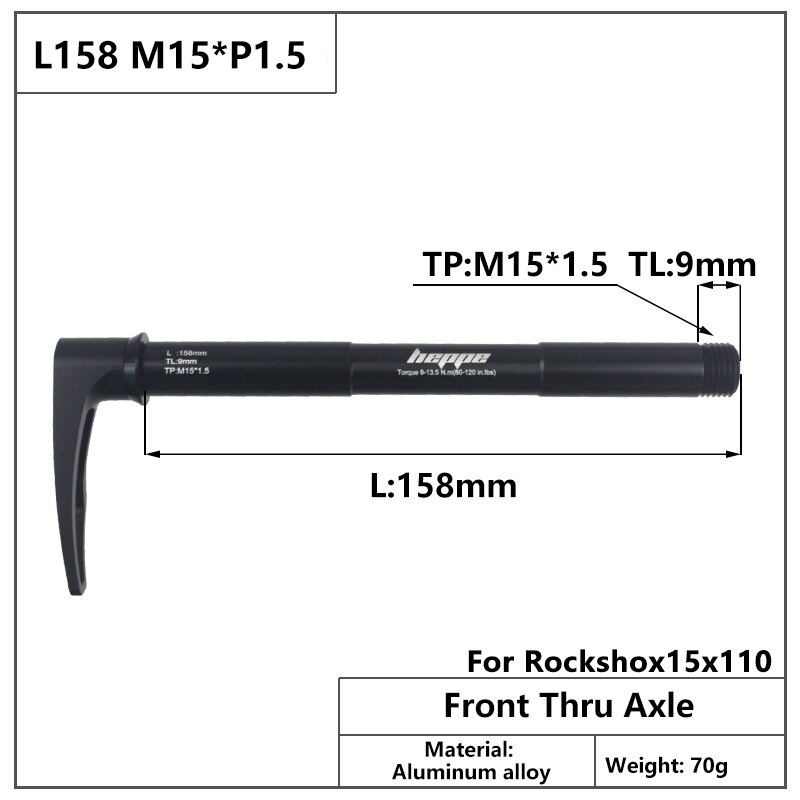 HEPPE Fahrrad Thru Achse Vorne Gabel Welle Spieß 15x 100 15x110 MTB Rennrad schnell Freisetzung M15xP 1,5 gewinde Tonhöhe Fahrrad Teile: ROCKSHOX15X110