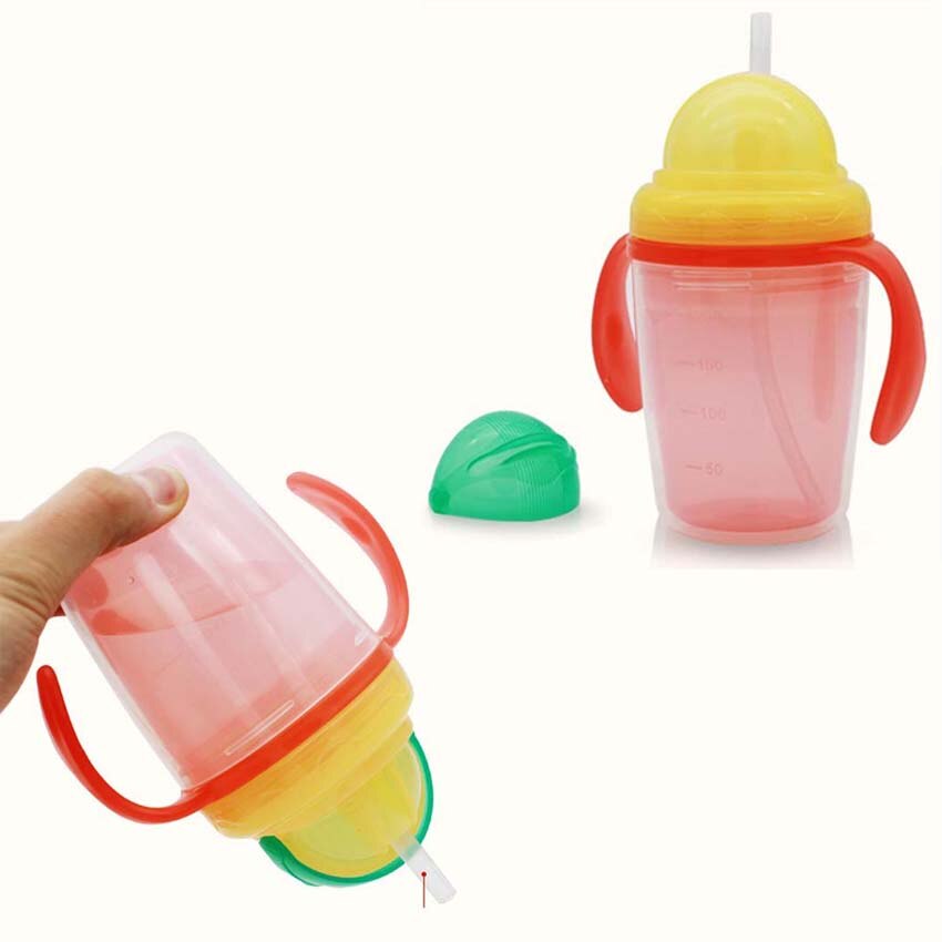 230ml schattige babybekers voor kinderen, kinderen leren eten, drinken, water drinken, drinkbeker, rietje, handvat, fles, mamadeira, tuitbeker, trainingsbeker