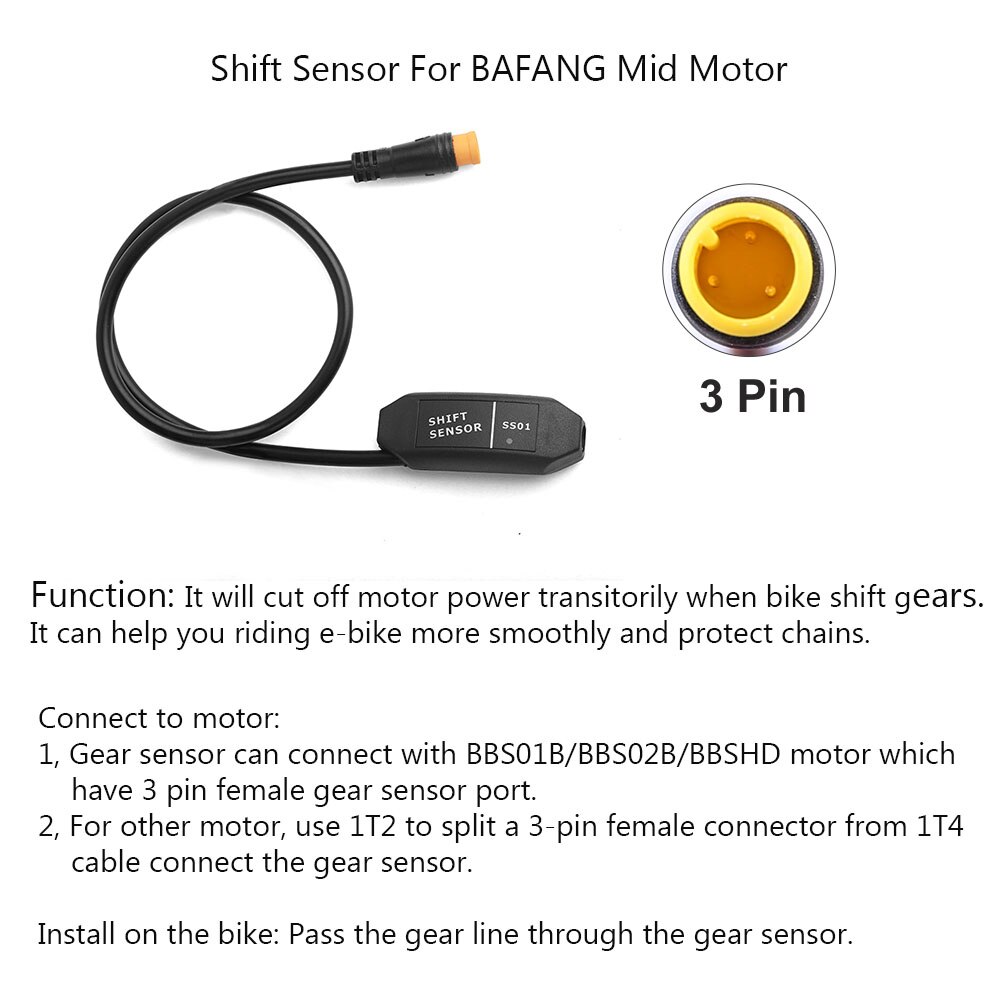 E-bike Gear Shift Sensor For Bafang 8FUN Mid Drive BBS02B BBS01B BBSHD Motor kits Electric Bicycle Conversions 24cm 48v 750w