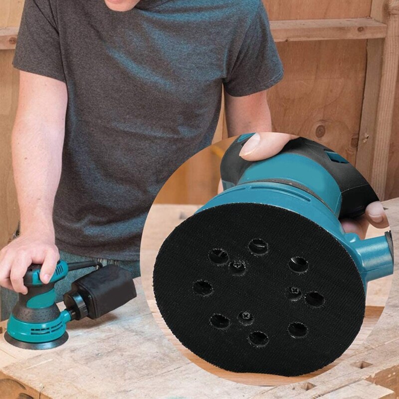 HLZS-5 Inch 8 Hole Replacement Sander Pads 5 inch Hook and Loop Orbital Sanding Backing Plates for DeWalt 151281-08 4Pcs