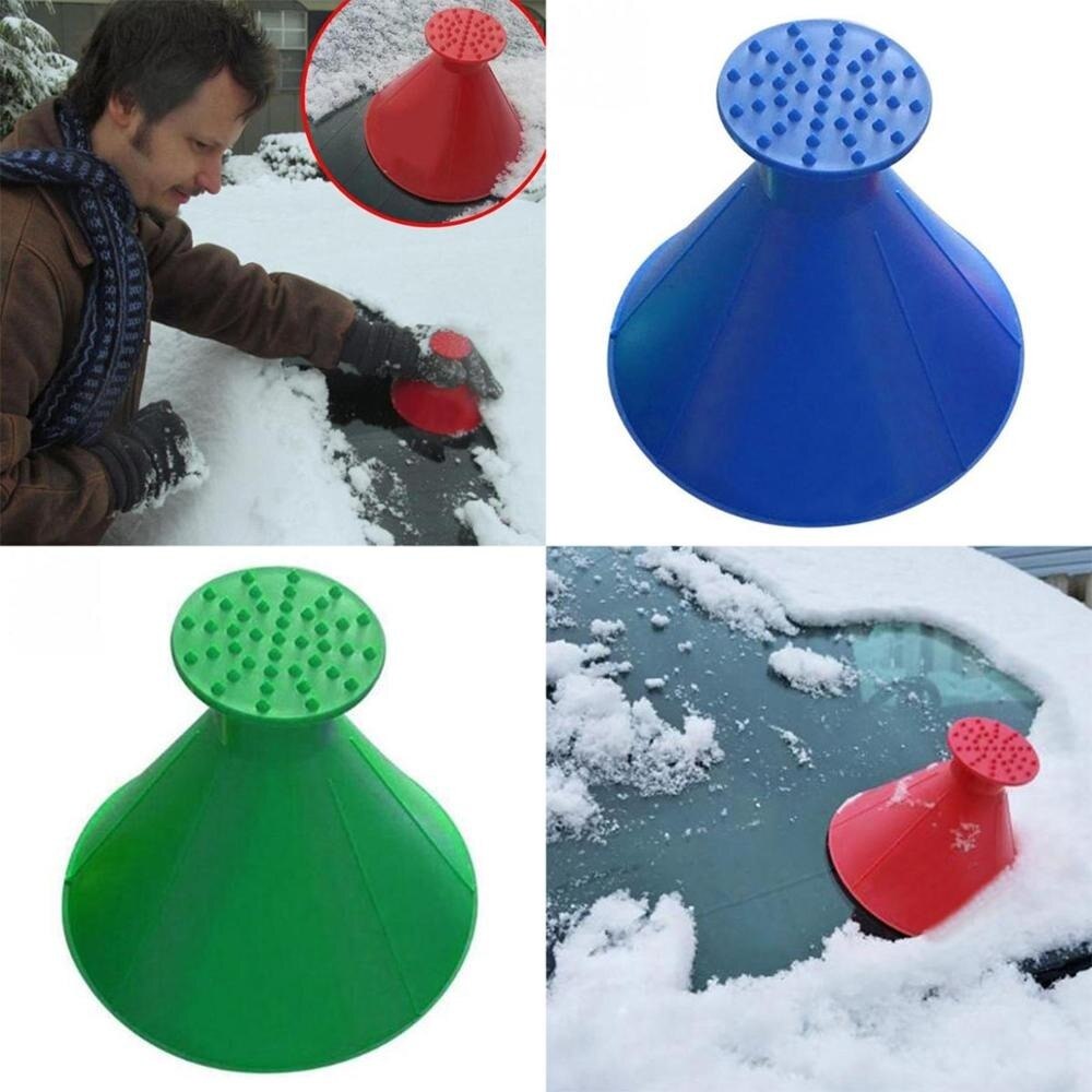 3Pcs Auto Car Magic Window Windshield Car Ice Scraper Shaped Funnel Snow Remover Deicer Cone Deicing Tool Window Cleaning