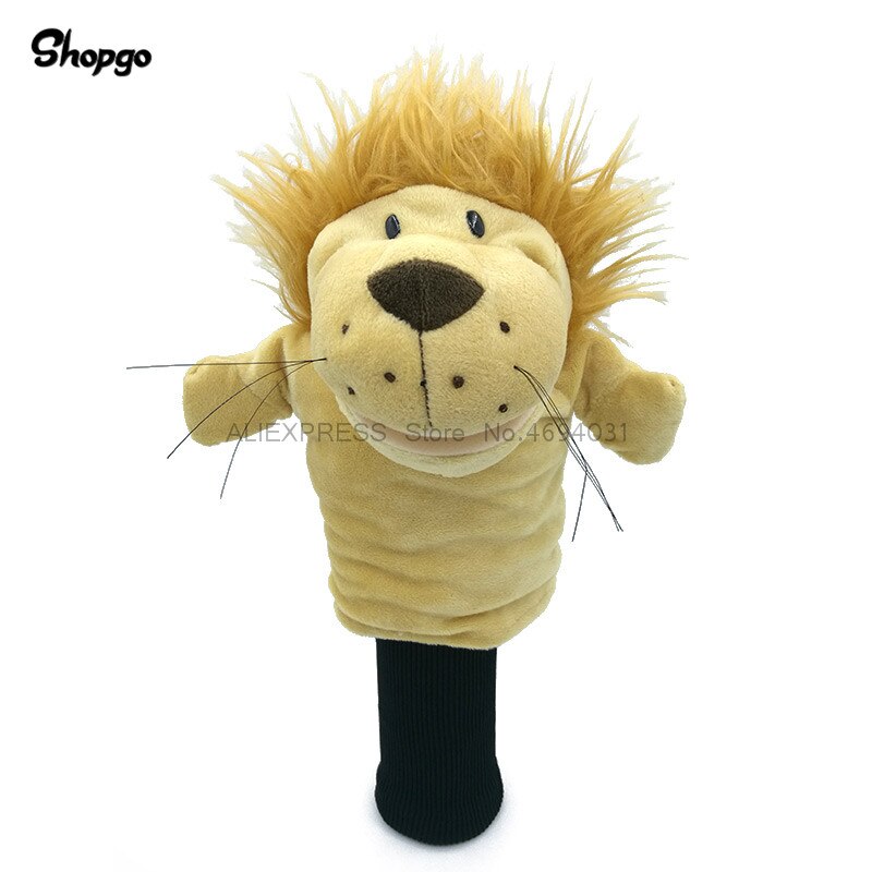 Lion Golf Head Cover Fairway Woods Headcover Animal Mascot Novelty Cute Golf Accessories: light color