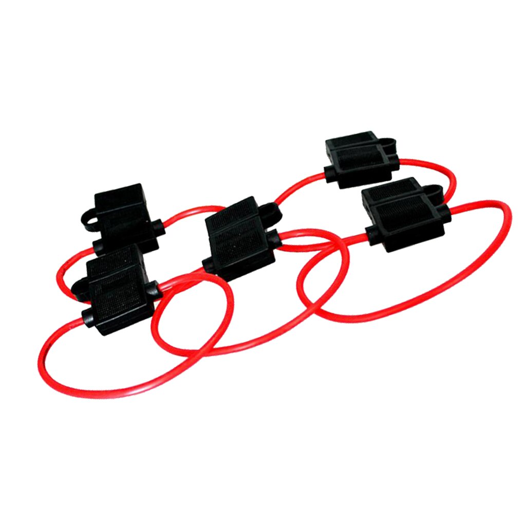 5 Piece 14 Gauge ATC Style Fuse Holder In-Line AWG Wire Copper 32 Volt Power