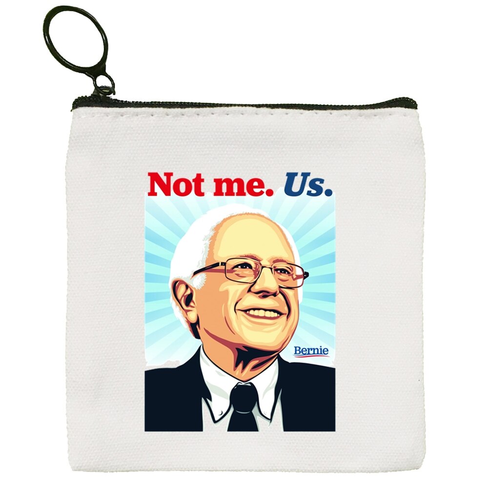 Bernie Sanders Inauguration Bernie Mood Canvas Coin Purse Coin Purse Collection Canvas Bag Small Wallet Zipper Key Bag: H