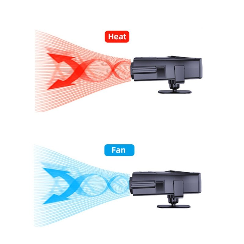 12V 5W Car Electric Heater Winter Fan Defogger Demister Defroster Heater Rotatable Electric Heater