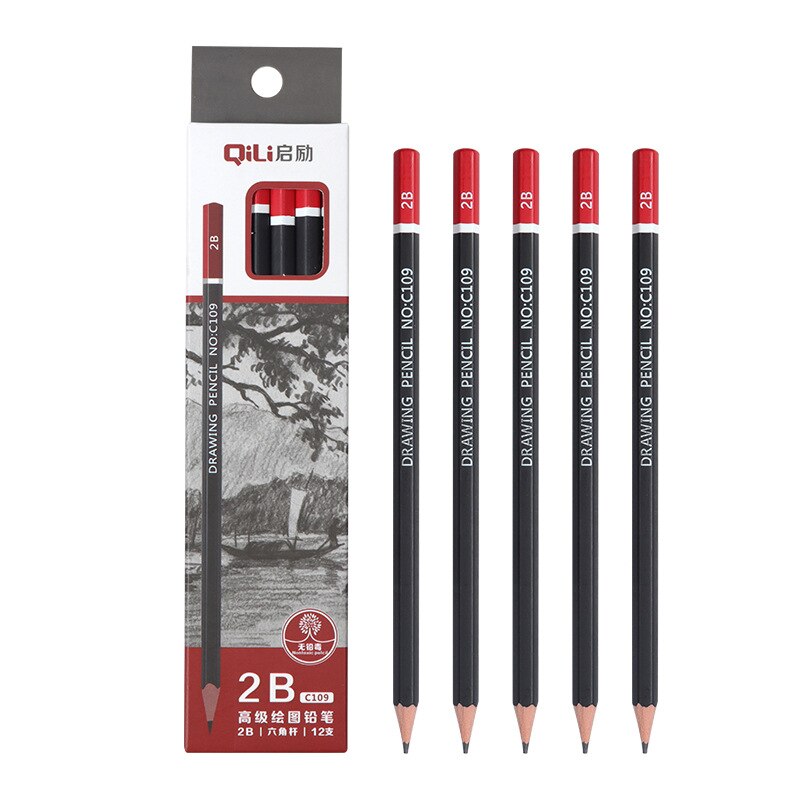 12 pcs/set Sketch Drawing Pencil Set HB 2B 6H 4H 2H 3B 4B 5B 6B 10B 12B 1B Painting Pencils Stationery Supplies