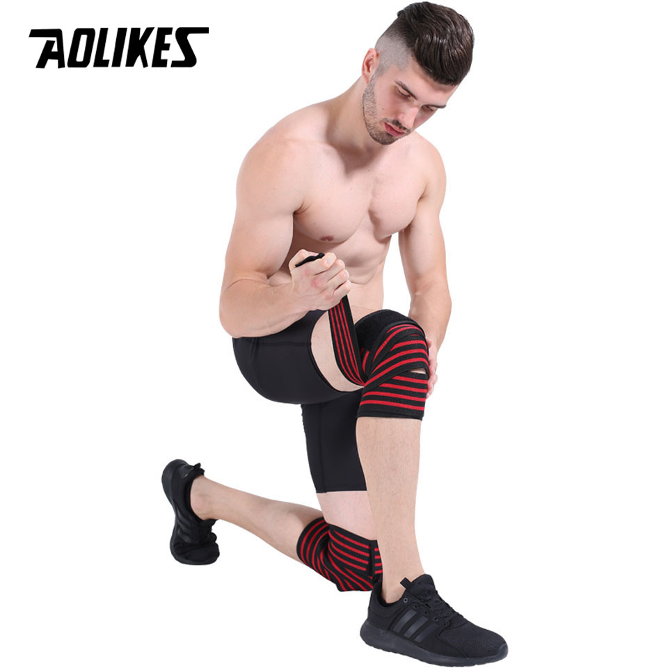 Aolikes 1 kpl 180*8cm fitness painonnosto jalka polvi puristushihnat kääreet kuminauhat povernosto kyykky harjoitus