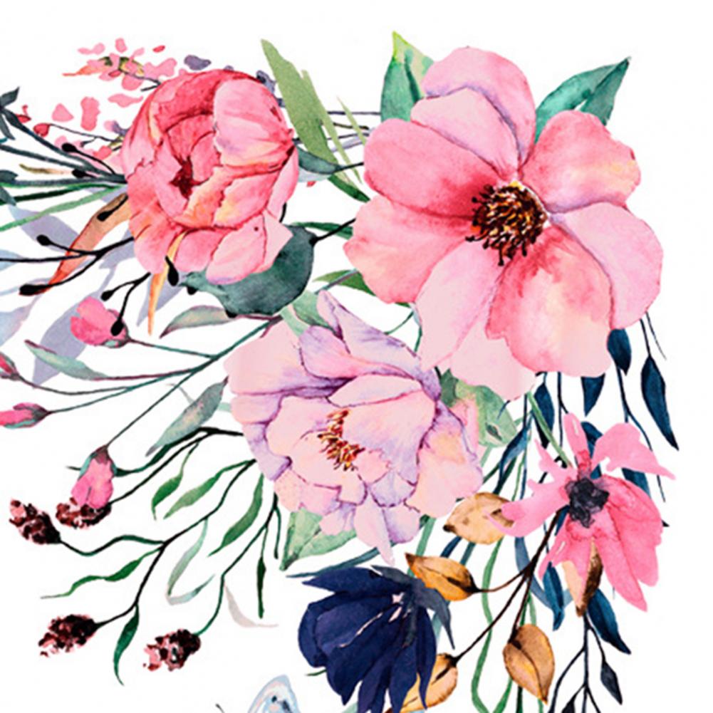 1 Set Decorative Toilet Sticker Toilet Stickers Vivid Wall Sticker Easy Use PVC Decal Self-adhesive Flower Wall Fridge Decal