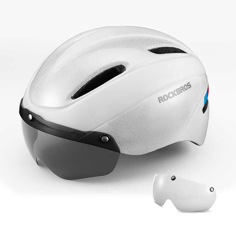 Rockbros Fiets Helm Ultralight Integraal Gegoten Helm Rand Lens Goggles Bike Helm Mannen Vrouwen Eps Mtb Road Fietshelm: WT-018S-W