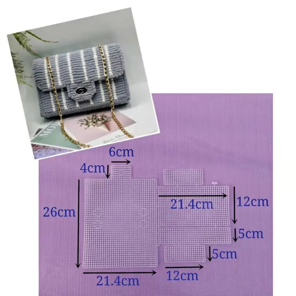 Kit em plástico de tecelagem manual DIY, 6 partes por conjunto, capa líquida branca para bolsa, acessórios feitos à mão: Luz amarela