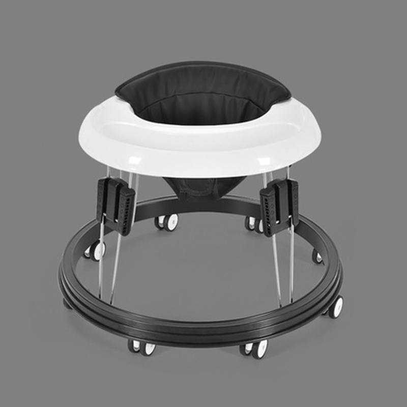 Gåstole med hjul baby walk learning foldbar multifunktion anti-roll anti o-ben rollator højdejusterbar sædestol: Pu sort