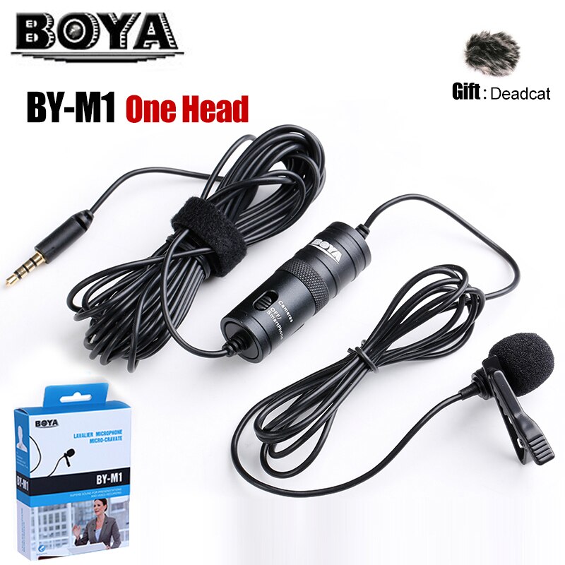 Boya BY-M1 BY-M1DM BY-MM1 Lavalier Microfoon Camera Video Recorder 3.5 Mm Clip Op Draadloze Microfoon Voor Iphone Smartphone Dslr Camera: BY-M1 with Gift