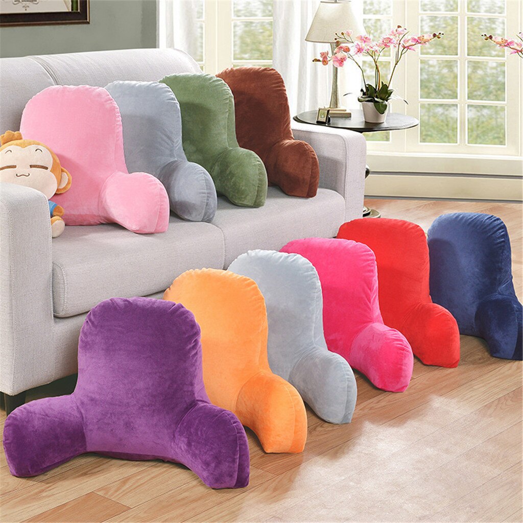 Sofa Cushion Back Pillow Bed Plush Big Backrest Reading Rest Pillow Lumbar Support Chair Cushion With Arms Home Decoration