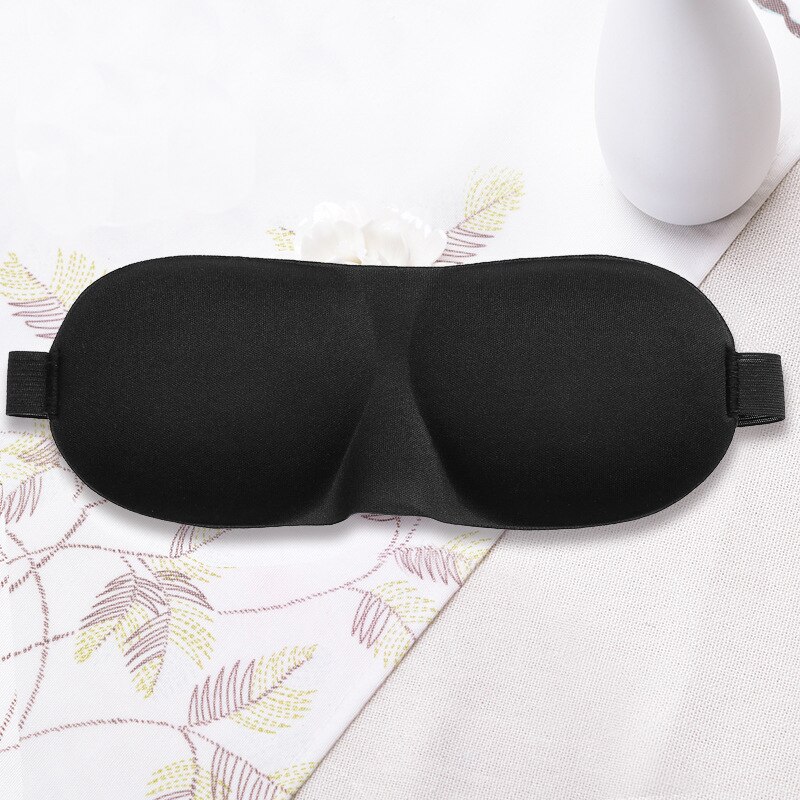3d sömnmask sovande ögonmask ögonskugga lock skugga ögonlapp kvinnor män mjuk bärbar ögonbindel resa ögonlapp ögonvårdsverktyg: Svart
