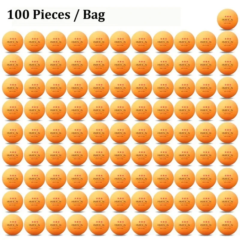 100 stks/zak HUIESON 3 Ster ITTF Standaard Pingpongballen Nieuw Materiaal ABS + Professionele Tafeltennisballen Voor Concurrentie: Kaki