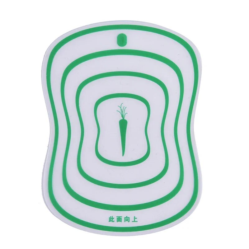 1 Stück, Schneidebrett, Küchen-Schneidebrett aus Kunststoff, transparentes Schneidebrett, rutschfestes Gemüse- und Fleischschneidebrett, Hackbrett: 250x160x15mm / green
