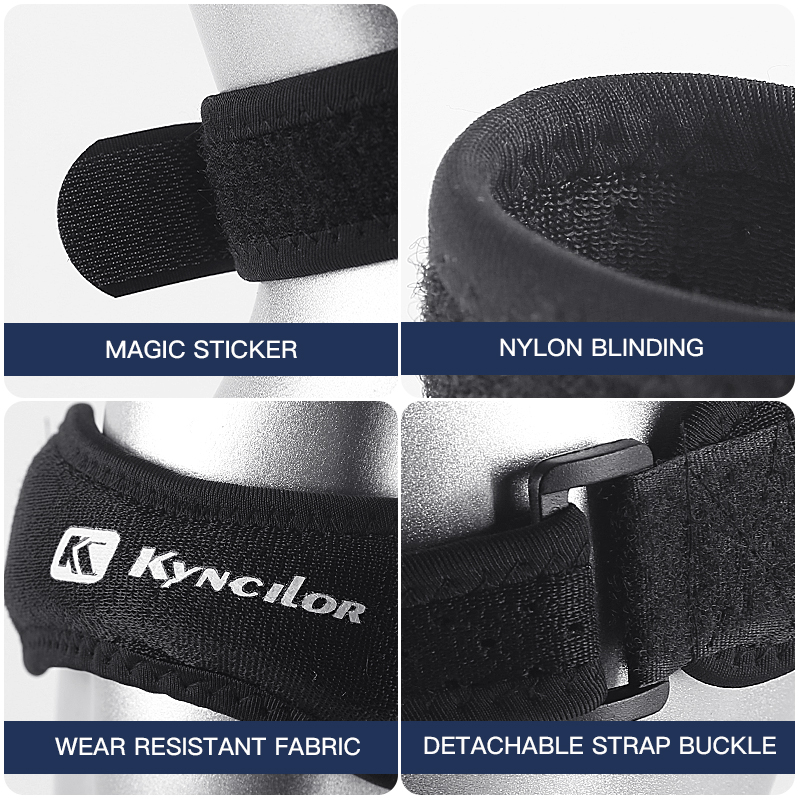 1 pièce genou tendon rotulien genouillère sangle orthèse réglable Absorption des chocs Compression genouillère manchon pour basket-ball