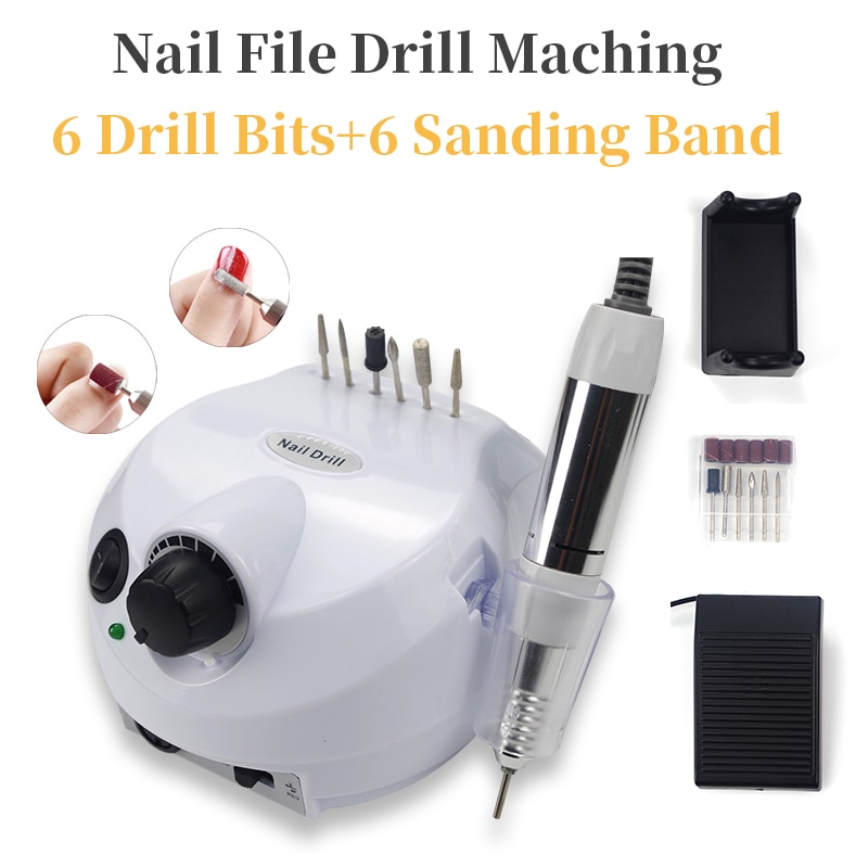 Nagelborrmaskin 35000 rpm manikyr maskin apparat för manikyr pedikyr kit elektrisk nagelfil elektrisk fil nagelkonstverktyg