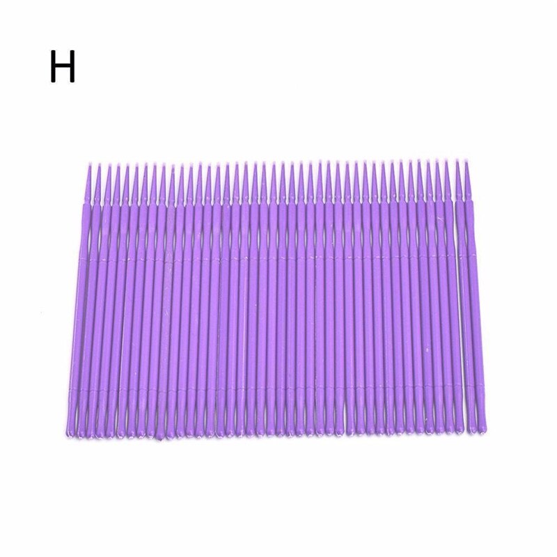 100 Stuks Dental Micro Brush Disposable Materialen Tand Applicators Medium Fijne Wimper Extension Removal Tool Nail Art Tool: violet