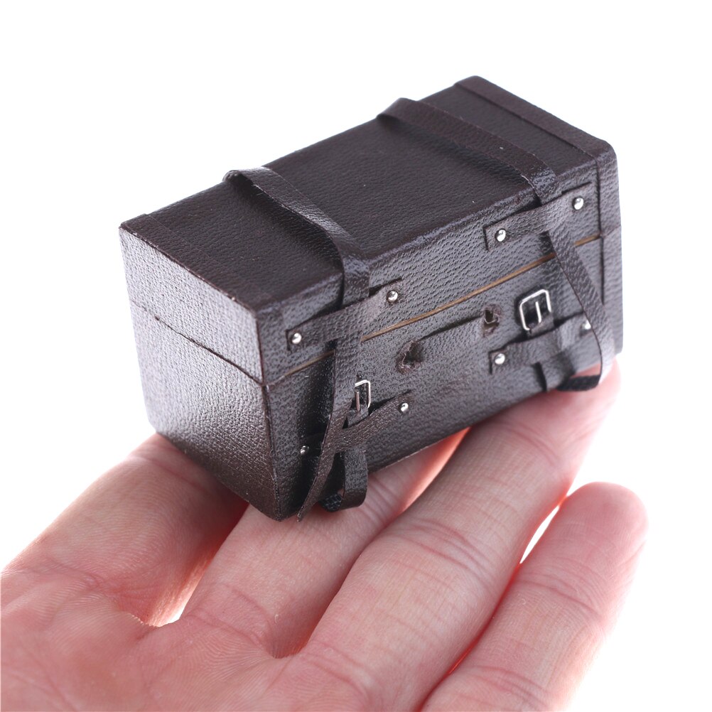 1PC RC Car Miniature Luggage Case,Brown 57*30*31mm
