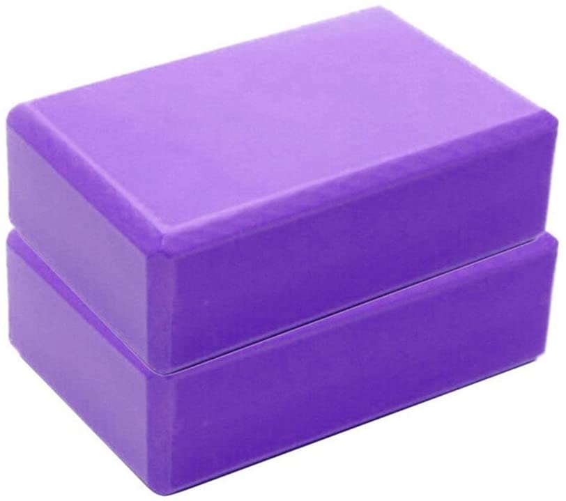 2 stk/lotyoga blokke 9 x 6 x 3 tommer yoga klodser med høj densitet for at forbedre styrke, fleksibilitet og balance, skridsikker overflade: Lilla