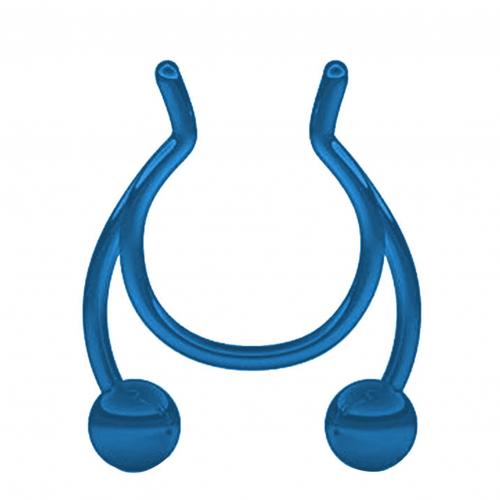 Stainless Steel Antler Shape Nose Ring Clip Nasal Septum Piercing Body Jewelry Stainless Steel Soft Nose Ring without Puncture: Blue
