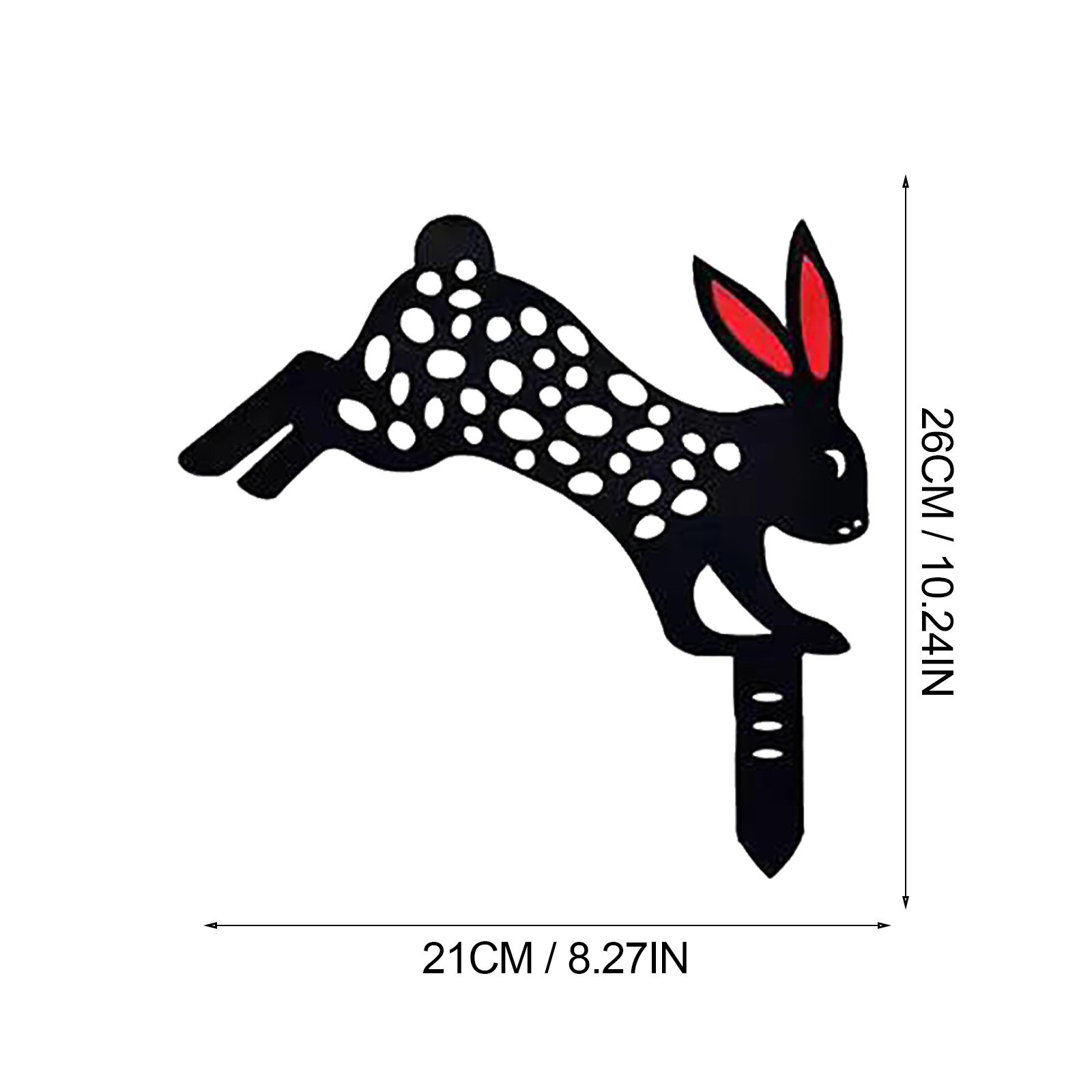 1PC Easter Bunny Wrought Iron Outdoor Garden Yard Lawn Metal Arts Decoration Rabbit-shaped Garden Insert Decorative Stakes: C