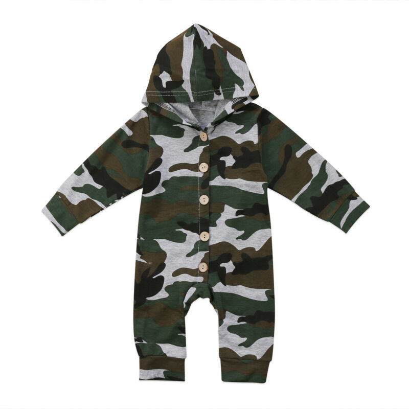Infant Neugeborenen Jungen Mädchen Camouflage Mit Kapuze Strampler Overall Baby Kid Overall Outfit Kleidung