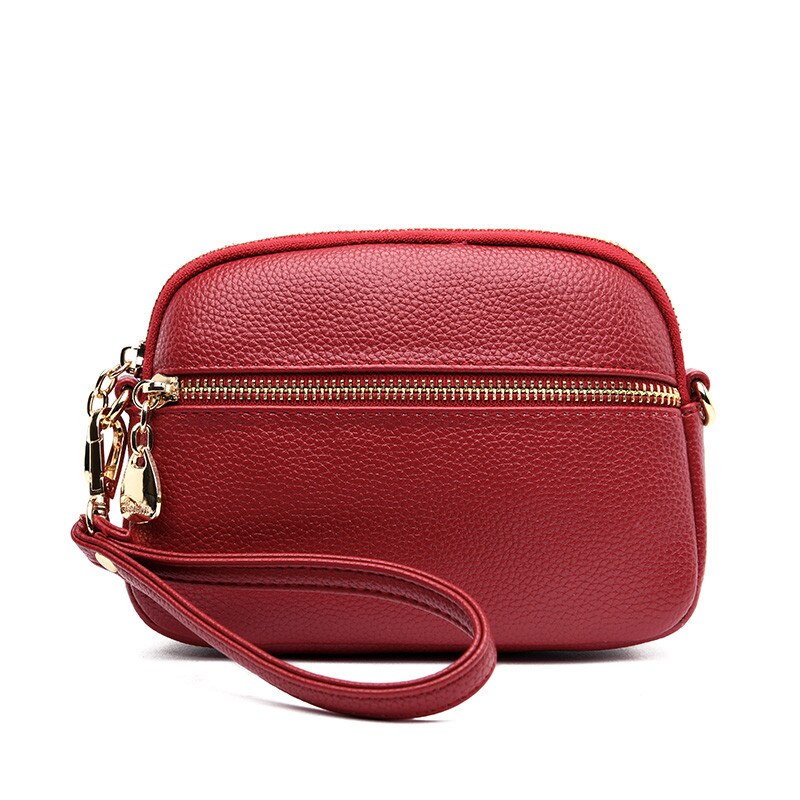 mini Borse Delle Donne Messaggero Piccola Borsa Tracolla in Pelle Femminile sacco Borsa con Tracolla per Le Donne Signore di sacchetto di Frizione Del Telefono mobile Bolsas: vino rosso