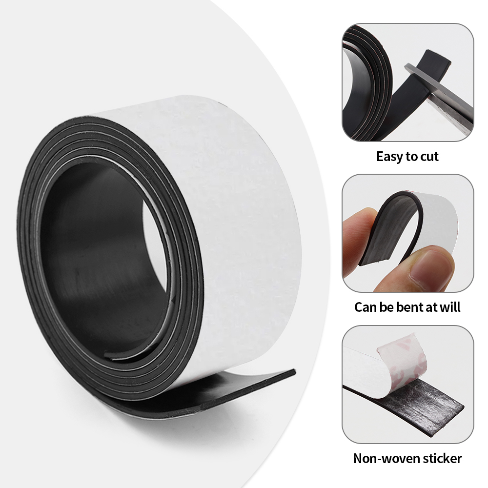 Zelfklevende magneetstrip Rubberen magneetband Sterke flexibele magneetstrip voor koelkast Fotoposters Gratis snijden DIY