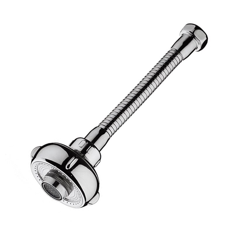 Robinet aérateur 360 degrés rotatif économie d'eau robinet aérateur en acier inoxydable tuyau barboteur pour mélangeur robinet buse: Silver Long