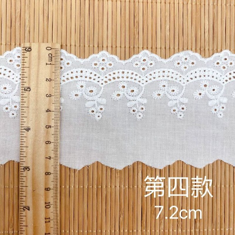 Cinta de encaje de guipur para costura de ropa, Material de encaje hecho a mano, bordado de flores, color blanco y Beige, 5 años: LA-2-559-4