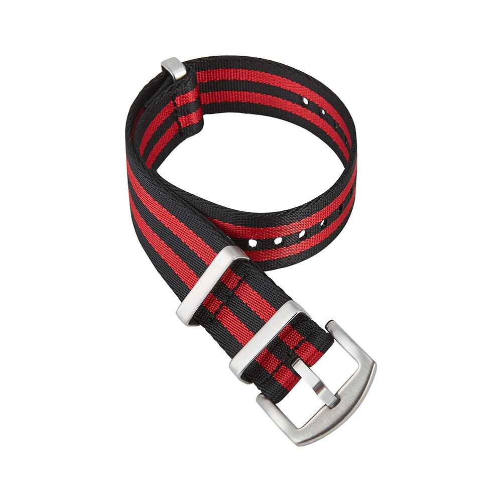 Heavy duty nylon nato horlogeband 20mm 22mm zulu band roestvrijstalen gesp heren vervangende armband horloge accessoires: Rood / 22mm
