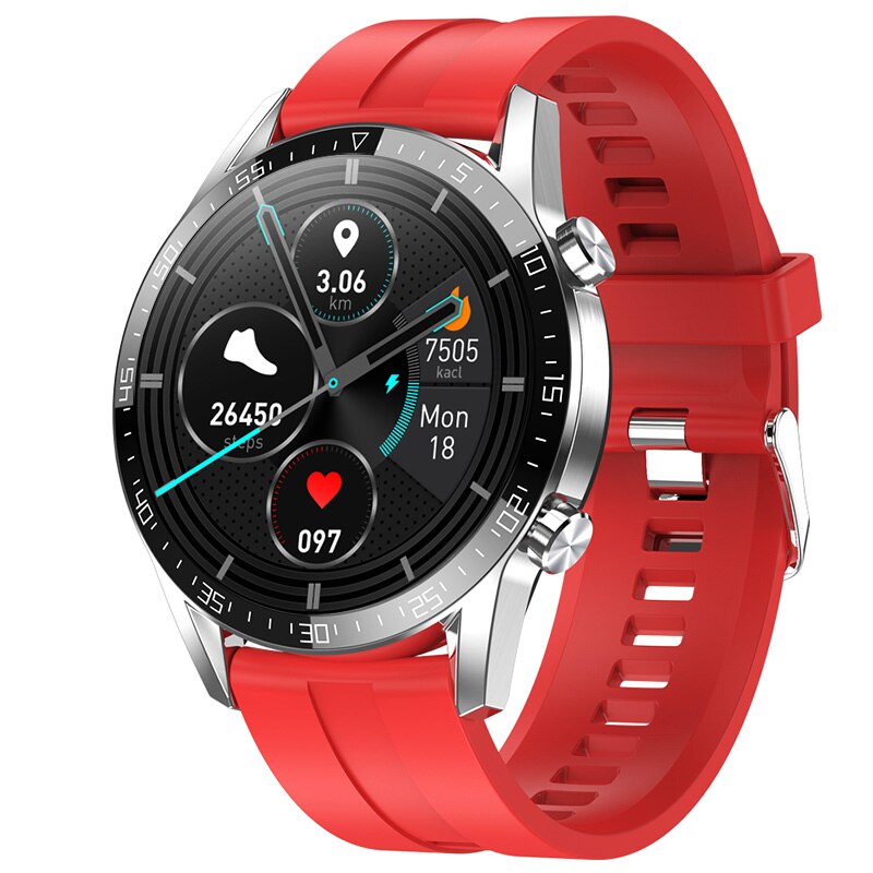Reloj Inteligente Slimme Horloge Android Mannen Waterdichte IP68 Smartwatch Mannen Smart Horloge Kerst Voor Het Jaar: Red Silicone