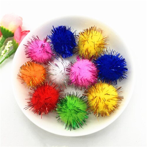 Pompom ballen glitter 10-30mm pompons vroeg leren kerst huisdecoratie handgemaakte knutselen scrapbooking pop diy 20g: Glitter 25mm