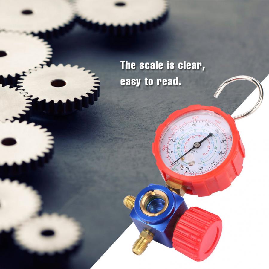 800psi Manometer Air Condition Manifold Gauge Manometer& Valve 55kgf/cm With Visual Mirror pressure gauge For R12 R502 R22 R410