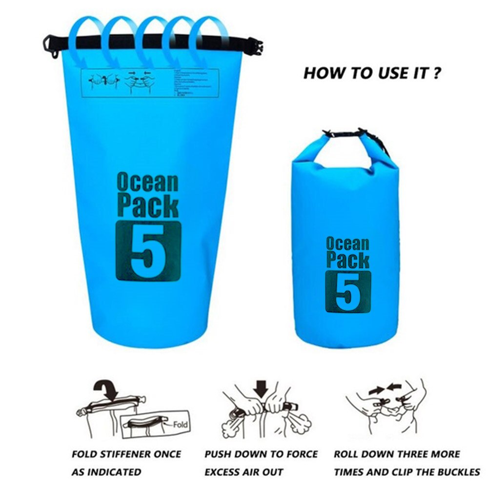 Bolsa de deriva de 2L-20L, bolsas de natación portátiles para deportes al aire libre, bolsa seca impermeable de PVC, almacenamiento de Kayak de pesca, mochila de playa
