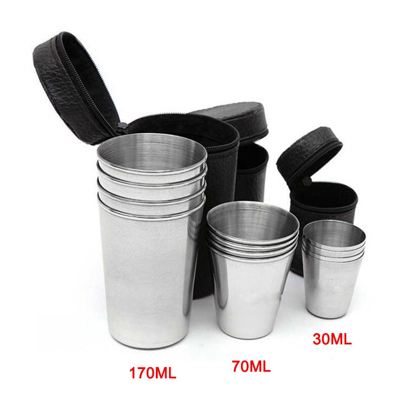 4pz in Acciaio Inox Bere Tazza Tazza di Viaggio Tazza di Caffè Tazza di Tè Tazza di Birra per il Campeggio Vacanza picnic N66