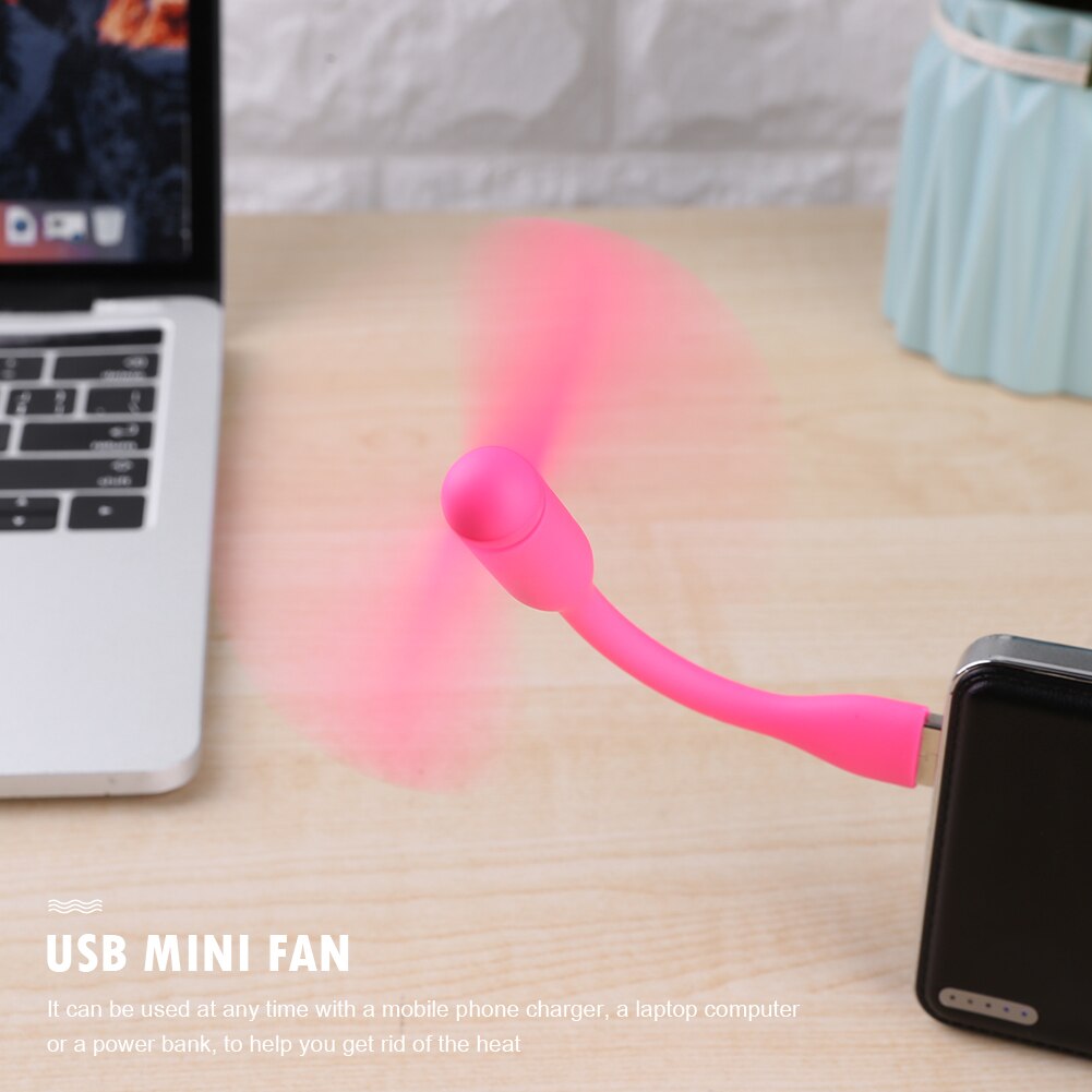 Mini USB Fan Flexible Bendable for Power Bank Laptop PC AC Charger Candy Color Portable Hand Fan Computer Summer Cooler Gadget