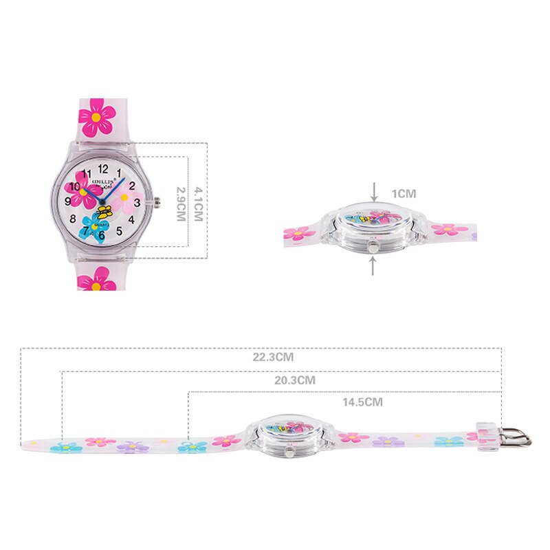 brand children students quartz watches kids soft waterproof sports heart butterfly wristwatches Xmas